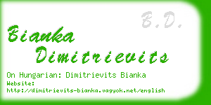 bianka dimitrievits business card